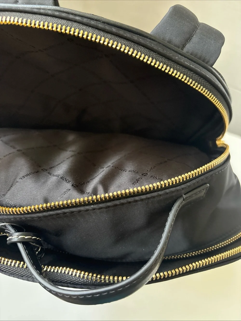 Michael Kors Sable Large Nylon Backpack Black/Gold  Brand New With Tag